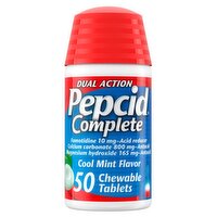 Pepcid Dual Action Complete Cool Mint Flavor Chewable Tablets, 50 count