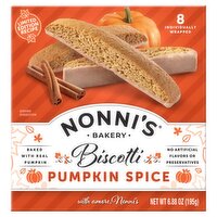 Nonni's Bakery Pumpkin Spice Biscotti Limited Edition Recipe, 8 count, 6.88 oz
