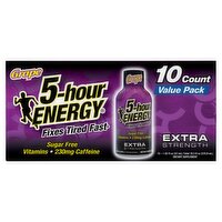 5-hour Energy Grape Extra Strength Dietary Supplement Value Pack, 1.93 fl oz, 10 count