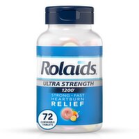 Rolaids Ultra Strength Antacid, 72 Chewable Tablets, Assorted Fruit, Ultra Strength Heartburn Relie, 72 Each