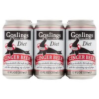 Goslings Diet Ginger Beer, 12 fl oz, 6 count