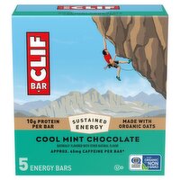 Clif Bar Cool Mint Chocolate Energy Bars, 2.4 oz, 5 count