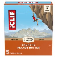 Clif Bar Crunchy Peanut Butter Energy Bars, 2.40 oz, 5 count