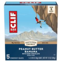 Clif Bar Peanut Butter Banana with Dark Chocolate Energy Bars, 2.40 oz, 5 count