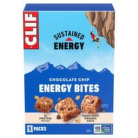 CLIF BAR Energy Bites, Chocolate Chip, Made with Organic Oats, 6g Plant Based Protein, Non-GMO, 5pk