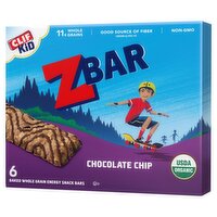 Clif Kid ZBar Chocolate Chip Baked Whole Grain Energy Snack Bars, 1.27 oz, 6 count