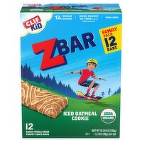 Clif Kid ZBar Iced Oatmeal Cookie Baked Whole Grain Energy Snack Bars Family Pack, 1.27 oz, 12 count