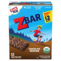 Clif Kid ZBar Chocolate Brownie Baked Whole Grain Energy Snack Bars Family Pack, 1.27 oz, 12 count, 15.2 Ounce