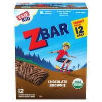 Clif Kid ZBar Chocolate Brownie Baked Whole Grain Energy Snack Bars Family Pack, 1.27 oz, 12 count