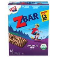 Clif Kid ZBar Chocolate Chip Baked Whole Grain Energy Snack Bars Family Pack, 1.27 oz, 12 count, 15.2 Ounce