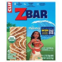 Clif Kid ZBar Iced Oatmeal Cookie Baked Whole Grain Energy Snack Bars, 1.27 oz, 6 count, 7.62 Ounce