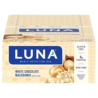 Luna White Chocolate Macadamia Whole Nutrition Bars, 1.69 oz, 15 count