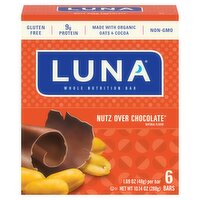 Luna Nutz Over Chocolate Whole Nutrition Bar, 1.69 oz, 6 count