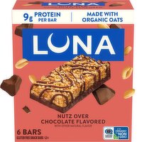Luna Nutz Over Chocolate Flavored Gluten Free Snack Bars, 1.69 oz, 6 count