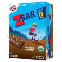 Clif Kid ZBar Chocolate Brownie Baked Whole Grain Energy Snack Bars Value Pack, 1.27 oz, 18 count