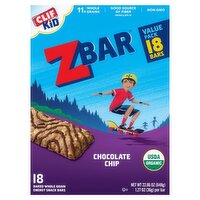 Clif Kid ZBar Chocolate Chip Baked Whole Grain Energy Snack Bars Value Pack, 1.27 oz, 18 count