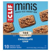 Clif Bar Minis Chocolate Chip Snack-Size Energy Bars, 0.99 oz, 10 count