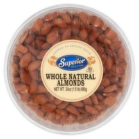 Superior Nut & Candy Whole Natural Almonds, 24 oz, 24 Ounce