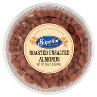 Superior Nut & Candy Roasted Unsalted Almonds, 24 oz