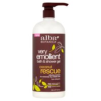 Alba Botanica Very Emollient Coconut Rescue Bath & Shower Gel, 32 fl oz