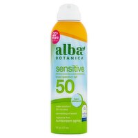 Alba Botanica Sensitive Broad Spectrum Fragrance Free Sunscreen Spray, SPF 50, 6 fl oz