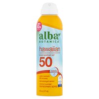Alba Botanica Hawaiian Broad Spectrum Coconut Scented Sunscreen Spray, SPF 50, 6 fl oz