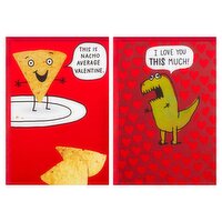 Hallmark Shoebox Pack of 2 Funny Valentines Day Cards (Dinosaur, Nachos), 2 Each