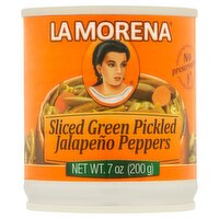 La Morena Sliced Green Pickled Jalapeño Peppers, 7 oz