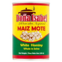 Doña Isabel Maiz Mote White Hominy Whole in Brine, 15 oz