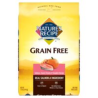 Nature's Recipe Grain Free Salmon, Sweet Potato & Pumpkin Recipe Dog Food for All Ages, 12 lb