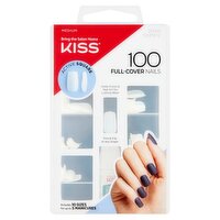 Kiss Medium Active Square Full-Cover Nails Kit, 100 nails