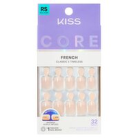 Kiss Core Your Moment Classic & Timeless French Nails, Size RS, 32 count