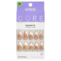 Kiss Core Amazon Falls Shimmer & Shine Magnetic Nails, Size M, 32 count