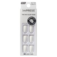 Kiss ImPress Short 19 Frosting Color Nails, Size S, 30 count