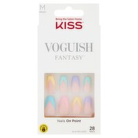 Kiss Voguish Fantasy Medium Nails On Point Nails Kit, 28 count