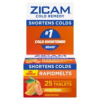 Zicam RapidMelts Cold Remedy Citrus Flavor Quick Dissolve Tablets, 25 count