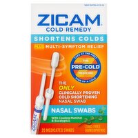 Zicam Cold Remedy Medicated Nasal Swabs, 20 count