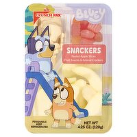 Crunch Pak Snackers Bluey Peeled Apple Slices Fruit Snacks & Animal Crackers, 4.25 oz