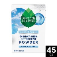 Seventh Generation Free & Clear Dishwasher Detergent Powder, 45 oz