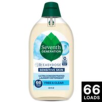 Seventh Generation Easydose Free & Clear Ultra Concentrated Laundry Detergent, 66 loads, 23.1 fl oz