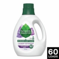 Seventh Generation Fresh Lavender Scent Laundry Detergent, 60 loads, 90 fl oz liq