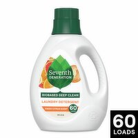 Seventh Generation Fresh Citrus Scent Laundry Detergent, 60 loads, 90 fl oz