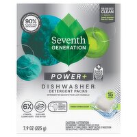 Seventh Generation Power+ Fresh Citrus Scent Dishwasher Detergent Packs, 15 count, 7.9 oz