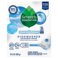 Seventh Generation Free & Clear Dishwasher Detergent Packs, 20 count, 10.5 oz