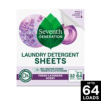 Seventh Generation Fresh Lavender Scent Laundry Detergent Sheets, 64 loads, 32 count