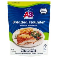A&B Famous Breaded Flounder Premium Whole Fillet, 14 oz