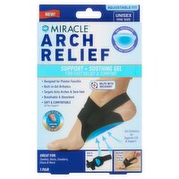 Miracle Arch Relief Support + Soothing Gel, Unisex One Size, 1 pair, 1 Each