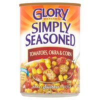 Glory Foods Simply Seasoned Tomatoes, Okra & Corn, 14.5 oz, 15.25 Ounce