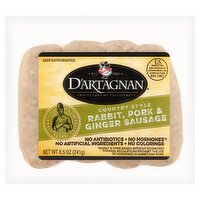 D'Artagnan Country Style Rabbit, Pork & Ginger Sausage, 8.5 oz