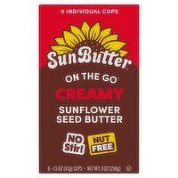 SunButter On the Go Creamy Sunflower Butter, 1.5 oz, 6 count